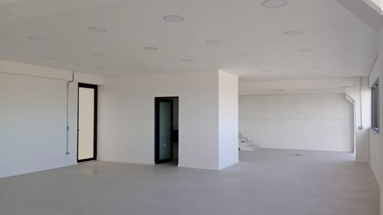 Interior de planta industrial em manutenção, projeto LSVB Aparecidinha
